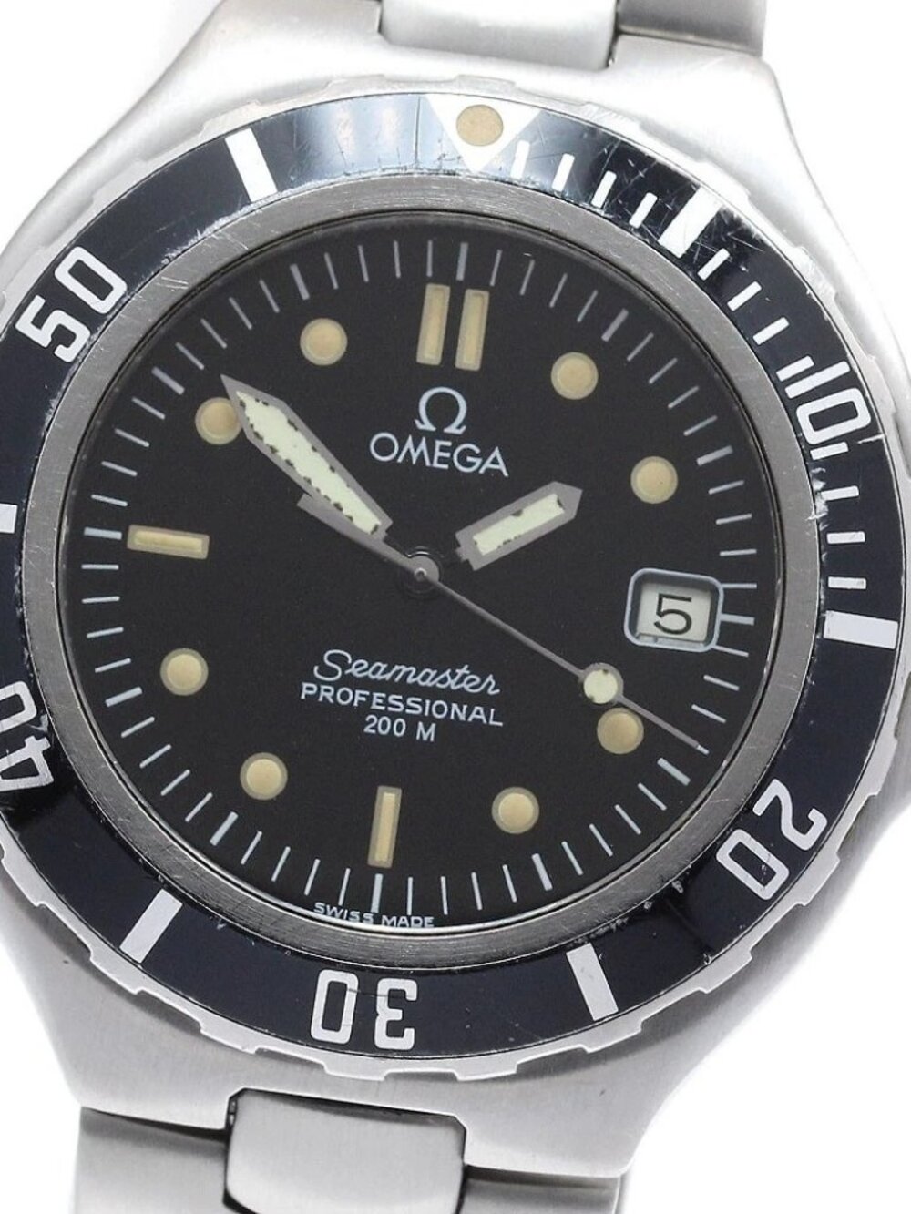 OMEGA Seamaster200m Date Black Dial Quartz Men's Watch_957444